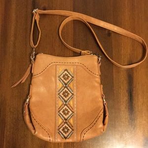 Adjustable Cross body purse with embroidery